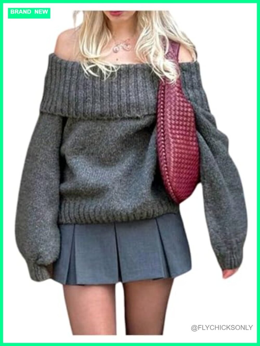 Women's Off Shoulder Oversized Cable Knit Chunky Pullover Sweater Long Sleeve